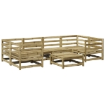 Set Divani da Giardino 7 pz in Legno Impregnato di Pino