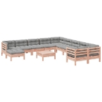 Set Divani Giardino 12 pz Cuscini Legno Massello Abete Douglas
