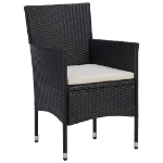 Set Bistrot da Giardino 3 pz Polyrattan e Legno Massello Nero
