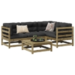Set Divani da Giardino 5 pz in Legno Impregnato di Pino