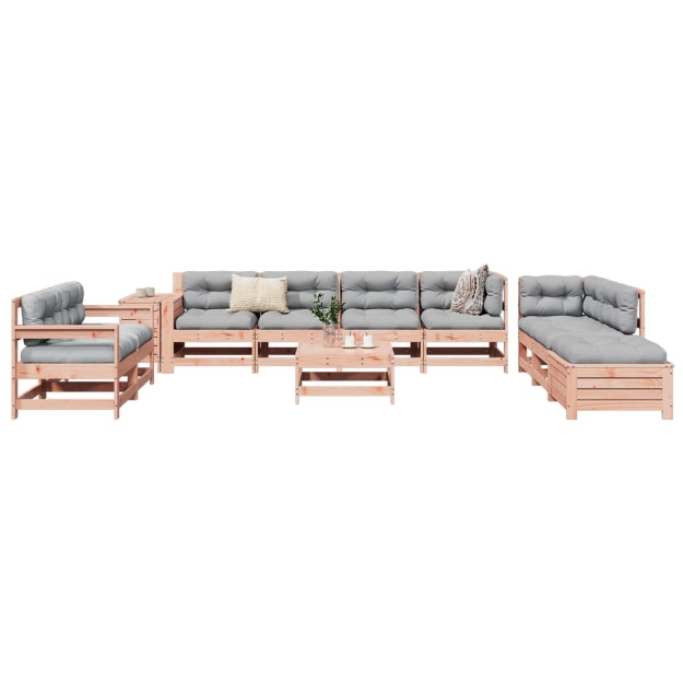 Set Divani da Giardino 11 pz in Legno Massello Abete Douglas