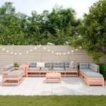 Set Divani da Giardino 11 pz in Legno Massello Abete Douglas