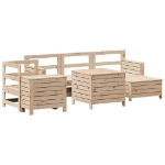 Set Divani da Giardino 7 pz in Legno Massello di Pino