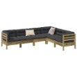 Set Divani da Giardino 6pz con Cuscini Legno Impregnato di Pino