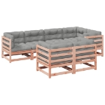 Set Divani Giardino 7 pz Cuscini Legno Massello Abete Douglas