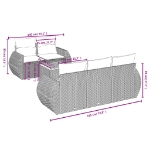 Set Divano da Giardino 6 pz con Cuscini Nero in Polyrattan