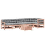 Set Divani Giardino 7 pz con Cuscini Legno Massello di Douglas