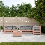 Set Divani Giardino 7 pz con Cuscini Legno Massello di Douglas