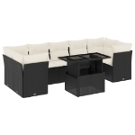 Set Divani da Giardino con Cuscini 8 pz Nero in Polyrattan