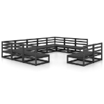 Set Divani da Giardino 11 pz in Legno Massello di Pino