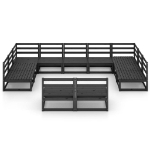 Set Divani da Giardino 11 pz in Legno Massello di Pino