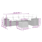 Set Divano da Giardino 6 pz con Cuscini Beige in Polyrattan
