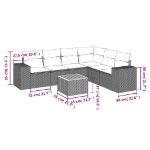 Set Divani da Giardino 7 pz con Cuscini Beige in Polyrattan