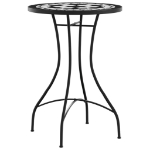 Set da Bistrot con Mosaico Nero e Bianco in Ferro e Ceramica