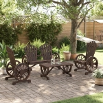 Set Salotto da Giardino 4 pz in Legno Massello di Abete