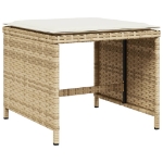 Set da Pranzo da Giardino 15 pz con Cuscini Beige in Polyrattan