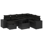 Set Divani da Giardino con Cuscini 8 pz Nero in Polyrattan