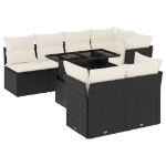 Set Divani da Giardino con Cuscini 8 pz Nero in Polyrattan