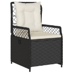 Set da Pranzo da Giardino 9 pz con Cuscini Nero in Polyrattan