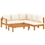 Set Divani da Giardino 4pz con Cuscini Legno Massello di Acacia