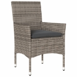Set Pranzo Giardino 5 pz con Cuscini Grigio Polyrattan Acacia