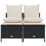 Set Divani da Giardino 4 pz con Cuscini Nero in Polyrattan