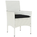 Set da Pranzo da Giardino 5 pz con Cuscini Polyrattan e Vetro