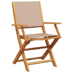 Set da Pranzo da Giardino 7 pz Tortora Tessuto e Legno Massello