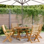 Set Pranzo da Giardino 5 pz Beige Polipropilene/ Legno Massello