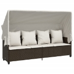Set Divano da Giardino 5 pz con Cuscini Marrone in Polyrattan