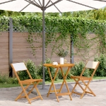 Set da Bistrot 3pz Bianco Crema in Tessuto e Legno Massello