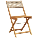 Set da Bistrot 3 pz Beige in Polyrattan e Legno Massello