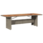 Set da Pranzo da Giardino 11pz con Cuscini in Polyrattan Grigio