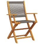 Set da Bistrot 3pz Grigio in Polipropilene e Legno Massello