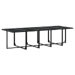 Set da Pranzo da Giardino 11 pz con Cuscini Nero in Textilene