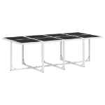 Set da Pranzo da Giardino 13 pz con Cuscini Bianco in Textilene