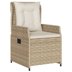 Set da Pranzo da Giardino 7 pz con Cuscini Beige in Polyrattan