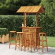 Set da Bar per Giardino 5 pz in Legno Massello di Acacia