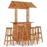 Set da Bar per Giardino 5 pz in Legno Massello di Acacia