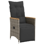 Set Bistrò da Giardino 9 pz con Cuscini in Polyrattan Grigio