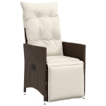 Set Bistrò da Giardino 9 pz con Cuscini in Polyrattan Marrone