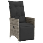 Set Bistrò da Giardino 11 pz con Cuscini in Polyrattan Grigio