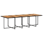Set da Pranzo da Giardino 15 pz con Cuscini Nero in Polyrattan