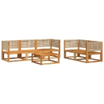 Set Divano da Giardino 6 pz con Cuscini in Massello di Acacia