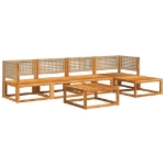 Set Divano da Giardino 6 pz con Cuscini in Massello di Acacia
