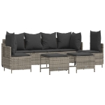 Set Divano da Giardino 5 pz con Cuscini Grigio in Polyrattan