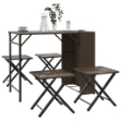 Set da Pranzo da Giardino Pieghevole 5 pz Marrone in Polyrattan