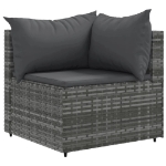 Set Divano da Giardino 10 pz con Cuscini Grigio in Polyrattan