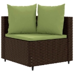Set Divano da Giardino 5 pz con Cuscini Marrone in Polyrattan