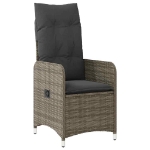 Set Bistrò da Giardino 7 pz con Cuscini in Polyrattan Grigio